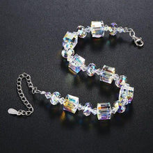 Load image into Gallery viewer, 10Ct Aurora Borealis Cube & Sphere Adjustable Bracelet Made with Swarovski Crystals