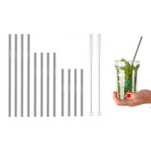 Load image into Gallery viewer, 14-Piece: Stainless Steel Straw Set