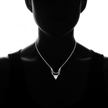 Load image into Gallery viewer, 14K White Gold Guardian Angel Necklace with Swarovski Crystals
