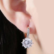Load image into Gallery viewer, 14K Gold Plating Swarovski Elements Starburst Design Lever Back Earrings