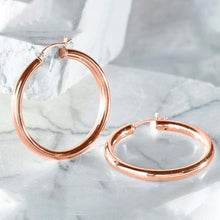 Load image into Gallery viewer, 25mm Classic French Lock Hoops in Solid Sterling Silver
