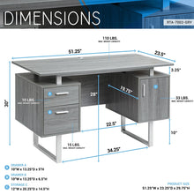 Load image into Gallery viewer, Modern Gray Office Desk with Storage