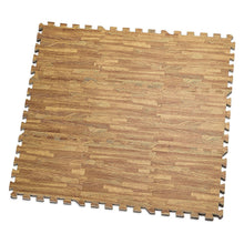 Load image into Gallery viewer, 9-Piece Set: HemingWeigh Printed Wood Grain Interlocking Foam Floor Puzzle Mats