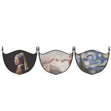 Load image into Gallery viewer, 3-Pack: Famous Art Paintings Reusable and Washable 2-Layer Non-Medical Face Mask