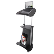 Load image into Gallery viewer, Sit-to-Stand Rolling Adjustable Laptop Cart with Storage