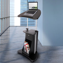 Load image into Gallery viewer, Sit-to-Stand Rolling Adjustable Laptop Cart with Storage