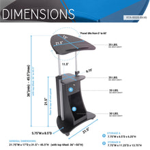 Load image into Gallery viewer, Sit-to-Stand Rolling Adjustable Laptop Cart with Storage