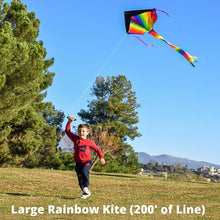 Load image into Gallery viewer, BritenWay Ripstop Polyester Fabric Extra Large Rainbow Kite