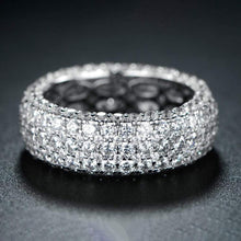 Load image into Gallery viewer, 18K White Gold Plated Five Row Eternity Ring Made with Swarovski Elements - Assorted Sizes