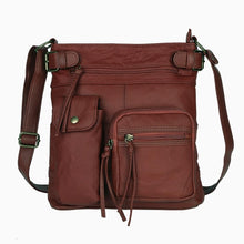 Load image into Gallery viewer, Super Soft Genuine Leather Top Belt Accent Crossbody Bag