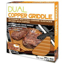 Load image into Gallery viewer, Dual-Sided Copper Griddle and Grill Pan