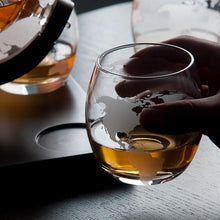 Load image into Gallery viewer, Eravino Whiskey Decanter Globe Gift Set with 4 Etched Glasses