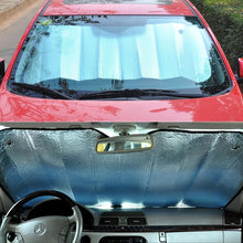 Load image into Gallery viewer, Fold-Up Reflective Windshield Sun Shade with Suction Cups