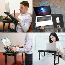 Load image into Gallery viewer, Foldable Laptop Table Bed Notebook Desk with Cooling Fan Mouse Board