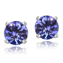 Load image into Gallery viewer, Genuine Tanzanite Round or Oval Shaped Studs