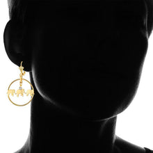 Load image into Gallery viewer, Gold Plated Elephant Dangle Earrings Made with Swarovski Crystals