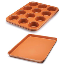 Load image into Gallery viewer, Gotham Steel Nonstick Baking Pan with Built-In Slicer