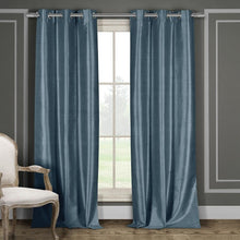 Load image into Gallery viewer, Heavy Faux-Silk Double-Layered Blackout Thermal Panel Pair - Assorted Colors