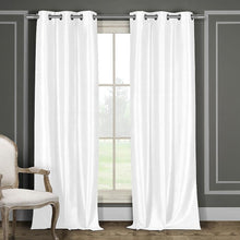 Load image into Gallery viewer, Heavy Faux-Silk Double-Layered Blackout Thermal Panel Pair - Assorted Colors