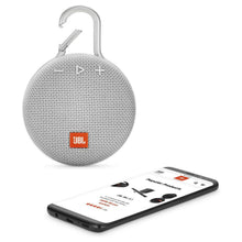 Load image into Gallery viewer, JBL Clip 3 Portable Waterproof Wireless Bluetooth Speaker - White