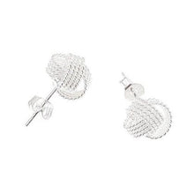 Load image into Gallery viewer, Love Knot Stud Earrings in Sterling Silver Gifts for Bridesmaid