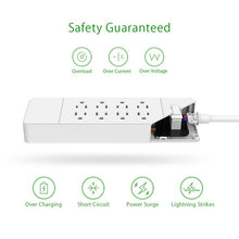 Load image into Gallery viewer, NTON Power USP US Electric Plug 8 AC Power Outlet with USB Charger