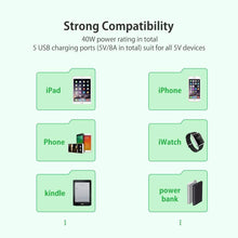 Load image into Gallery viewer, NTONPOWER Smartphone Charging Station 5 USB Ports Dock & Organizer