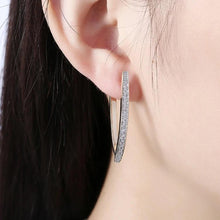 Load image into Gallery viewer, Swarovski Crystal Micro-Pav'e Curved Huggie Earrings Set in 18K Gold