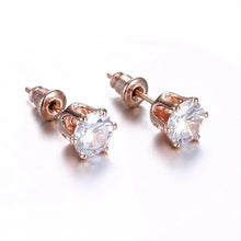 Load image into Gallery viewer, Swarovski Crystal Pave Stud Earring in 18K Rose Gold Plated