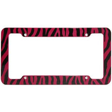 Load image into Gallery viewer, OxGord Plastic License Plate Frame with Zebra/Tiger Stripes
