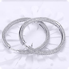Load image into Gallery viewer, 14K Gold Plating London Inspired Swarovski Elements Pav'e Circular Hoop Earrings
