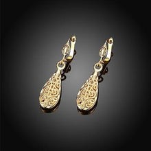 Load image into Gallery viewer, 18K Gold Laser Cut Filigree Drop Earrings - Assorted Colors
