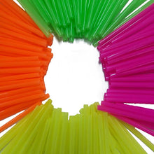 Load image into Gallery viewer, 250-Pieces: Wow Plastic Neon Disposable Plastic Drinking Straws
