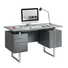 Load image into Gallery viewer, Modern Gray Office Desk with Storage
