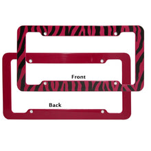 Load image into Gallery viewer, OxGord Plastic License Plate Frame with Zebra/Tiger Stripes
