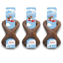 Load image into Gallery viewer, 3-Pack: Lumabone Small Bacon Dental Dog Chew Toy
