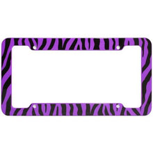 Load image into Gallery viewer, OxGord Plastic License Plate Frame with Zebra/Tiger Stripes
