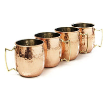 Load image into Gallery viewer, 4-Pack: Hammered Copper-Finish Moscow Mule Mugs
