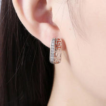 Load image into Gallery viewer, Laser Cut Swarovski Crystal Micro-Pav'e Lined Huggie Hoop Earrings Set in 18K Gold
