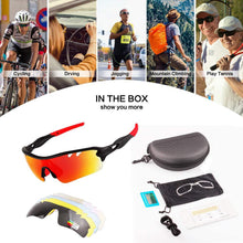 Load image into Gallery viewer, Toneoesol Polarized Sports Sunglasses with 5 Interchangeable Lenses
