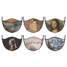 Load image into Gallery viewer, 3-Pack: Famous Art Paintings Reusable and Washable 2-Layer Non-Medical Face Mask
