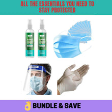 Load image into Gallery viewer, Face Mask, Hand Sanitizer, Gloves, and Face Shield Bundle
