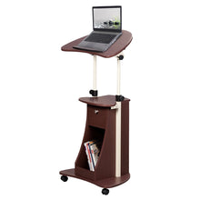 Load image into Gallery viewer, Sit-to-Stand Rolling Adjustable Laptop Cart with Storage
