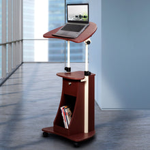 Load image into Gallery viewer, Sit-to-Stand Rolling Adjustable Laptop Cart with Storage
