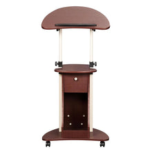 Load image into Gallery viewer, Sit-to-Stand Rolling Adjustable Laptop Cart with Storage
