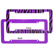 Load image into Gallery viewer, OxGord Plastic License Plate Frame with Zebra/Tiger Stripes
