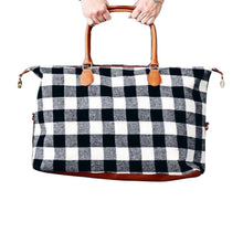 Load image into Gallery viewer, Buffalo Check Tote Weekender Bag Purse
