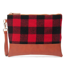 Load image into Gallery viewer, Buffalo Plaid Clutch  Durable and Lightweight Wristlet
