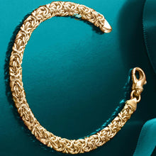 Load image into Gallery viewer, Byzantine Chain Bracelet in 18K Gold Plated
