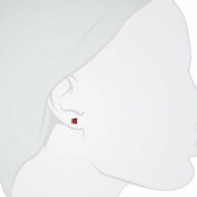 Load image into Gallery viewer, Lab-Created Ruby 10k Gold Plated Red Ruby Stud Earrings
